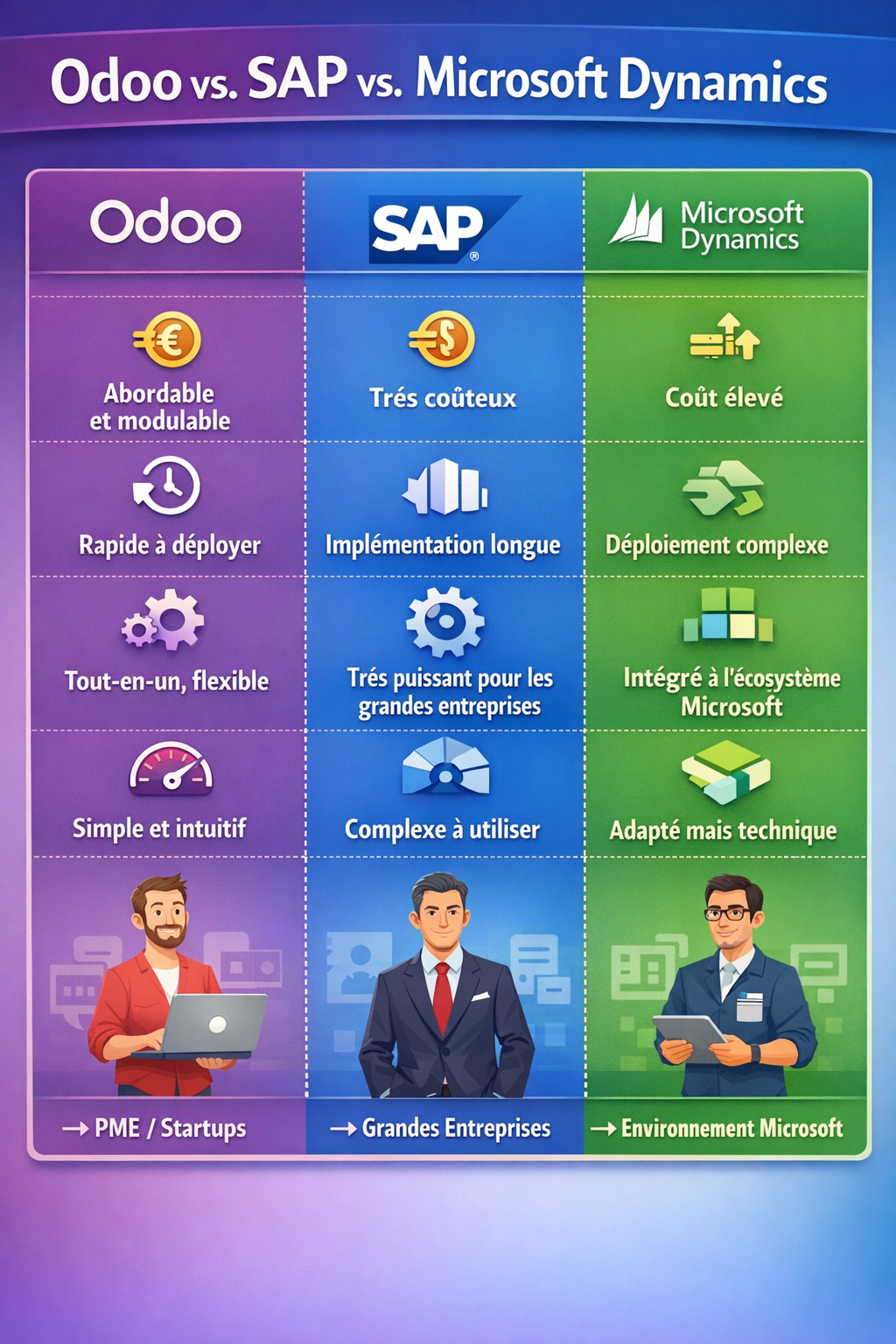 Odoo vs SAP vs Microsoft Dynamics